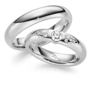 Trauringpaar Weißgold mit Sternenhimmel ab € 3789,-