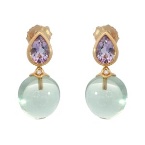 Ohrhänger Rosegold 585 mit Amythest & Brillanten