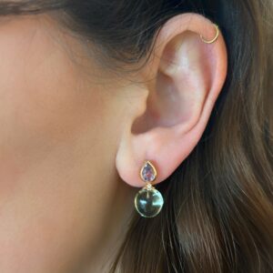 Ohrhänger Rosegold 585 mit Amythest & Brillanten – Bild 2