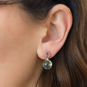 Ohrhänger Rosegold 585 mit Amythest & Brillanten – Bild 2