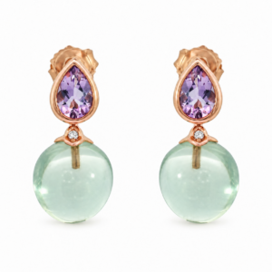 Ohrhänger Rosegold 585 mit Amythest & Brillanten