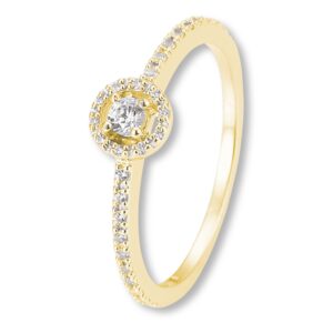 Verlobungsring, Gelbgold, Brillanten, Pavé, Goldwerkstatt, Schmuck und Trauringe, Neuötting