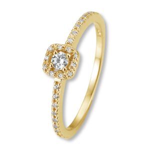 Verlobungsring, Gelbgold, Brillanten, Pavé, Goldwerkstatt, Schmuck und Trauringe, Neuötting