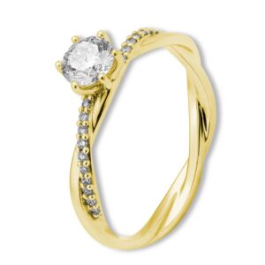 Verlobungsring, Gelbgold, Brillanten, Pavé, Goldwerkstatt, Schmuck und Trauringe, Neuötting