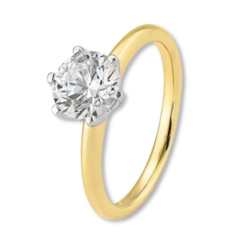 Verlobungsring, Bicolor, Gelbgold, Weißgold, Brillant, Solitär, Diamant, 1,50ct, Goldwerkstatt, Schmuck und Trauringe