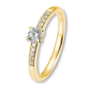 Verlobungsring, Gelbgold, Platin, Brillanten, Pavé, Goldwerkstatt, Schmuck und Trauringe, Neuötting