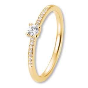 Verlobungsring, Gelbgold, Brillanten, Pavé, Goldwerkstatt, Schmuck und Trauringe, Neuötting