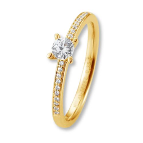 Verlobungsring, Gelbgold, Brillanten, Pavé, Goldwerkstatt, Schmuck und Trauringe, Neuötting