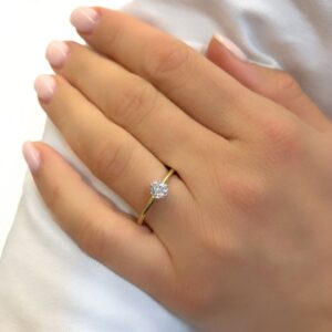 Verlobungsring, Bicolor, Gelbgold, Weißgold, Brillant, Solitär, Diamant, 0,50ct, Goldwerkstatt, Schmuck und Trauringe