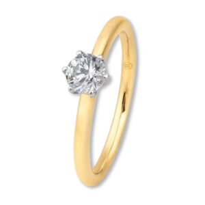 Verlobungsring, Bicolor, Gelbgold, Weißgold, Brillant, Solitär, Diamant, 0,50ct, Goldwerkstatt, Schmuck und Trauringe