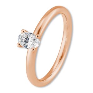 Verlobungsring, Oval, 0,40ct Roségold, Platin, Brillanten, Pavé, Goldwerkstatt, Schmuck und Trauringe, Neuötting