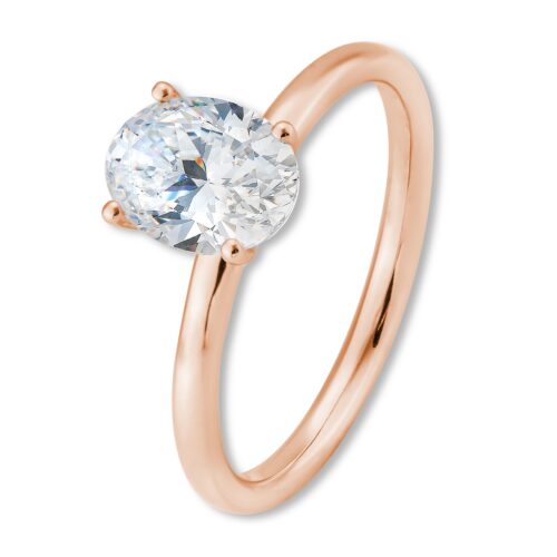 Verlobungsring, Oval, 1,50ct Roségold, Platin, Brillanten, Pavé, Goldwerkstatt, Schmuck und Trauringe, Neuötting