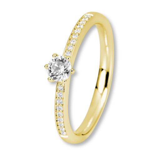 Verlobungsring, Gelbgold, Brillanten, Pavé, Goldwerkstatt, Schmuck und Trauringe, Neuötting