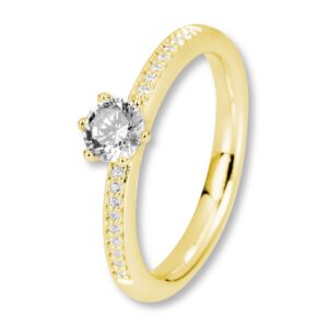 Verlobungsring, Gelbgold, Brillanten, Pavé, Goldwerkstatt, Schmuck und Trauringe, Neuötting