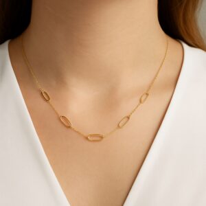 Collier, Gelbgold 333, Halskette, Goldschmuck, Goldwerkstatt, Schmuck und Trauringe, Neuötting, Altötting