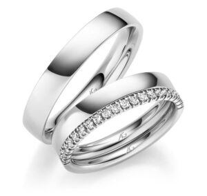 Trauringpaar Platin & Beisteckring Hasselnussgold ab € 2998,- – Bild 2