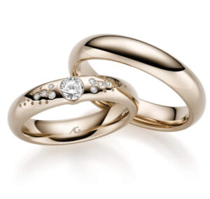 Trauringpaar Weißgold mit Sternenhimmel ab € 3789,- – Bild 2