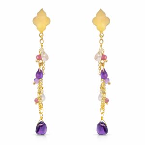 Ohrhänger, Silber 925, vergoldet, Amethyst, Rosenquarz, Ohrringe, Ohrschmuck, Goldwerkstatt, Schmuck und Trauringe, Neuötting, Altötting