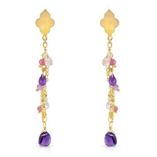 Ohrhänger, Silber 925, vergoldet, Amethyst, Rosenquarz, Ohrringe, Ohrschmuck, Goldwerkstatt, Schmuck und Trauringe, Neuötting, Altötting