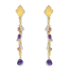 Ohrhänger, Silber 925, vergoldet, Amethyst, Rosenquarz, Ohrringe, Ohrschmuck, Goldwerkstatt, Schmuck und Trauringe, Neuötting, Altötting