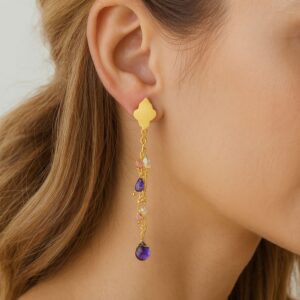 Ohrhänger Amethyst & Rosenquarz – Bild 2