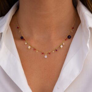 Collier,Silber 925, Amethyst, Rosenquarz, Edelstein, vergoldet, Silberschmuck, Goldwerkstatt, Schmuck und Trauringe, Neuötting, Halskette, Schmuck