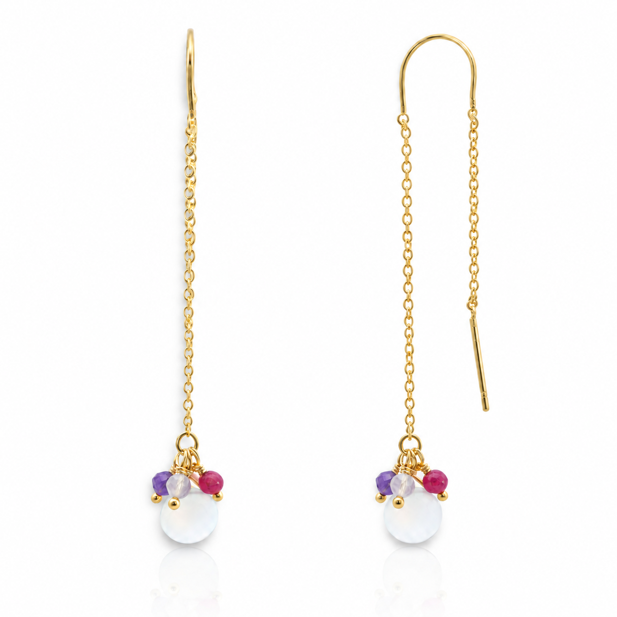 Hänger Ohrhänger Amethyst & Süßwasserperle – Bild 1