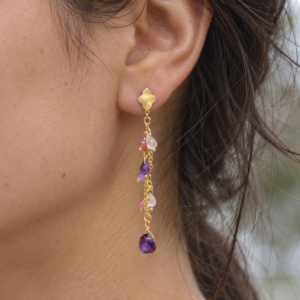 Ohrhänger Amethyst & Rosenquarz – Bild 2