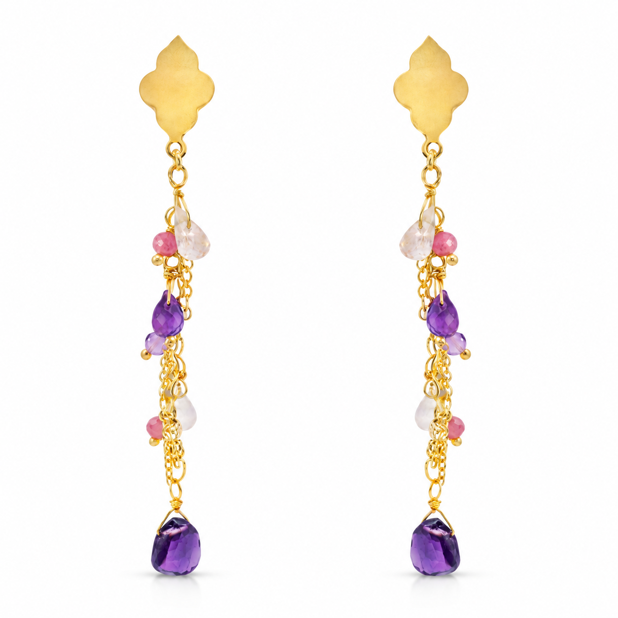 PB Ohrhänger Amethyst & Rosenquarz – Bild 1
