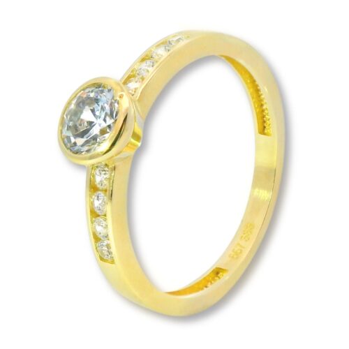 Ring, Verlobungsring, Goldring, Gelbgold, Zirkonia, Goldschmuck, Goldwerkstatt, Schmuck und Trauringe, Neuötting, Altötting