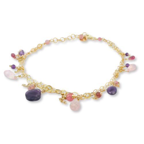 Armand, Silber925, Vergoldet, Armkette, Amethyst, Rosenquarz, Goldwerkstatt, Schmuck & Trauringe, Neuötting, Altötting