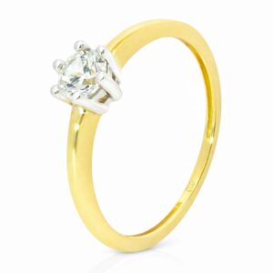 Ring, Verlobungsring, Goldring, Gelbgold, Zirkonia, Goldschmuck, Goldwerkstatt, Schmuck und Trauringe, Neuötting, Altötting