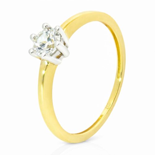 Ring, Verlobungsring, Goldring, Gelbgold, Zirkonia, Goldschmuck, Goldwerkstatt, Schmuck und Trauringe, Neuötting, Altötting