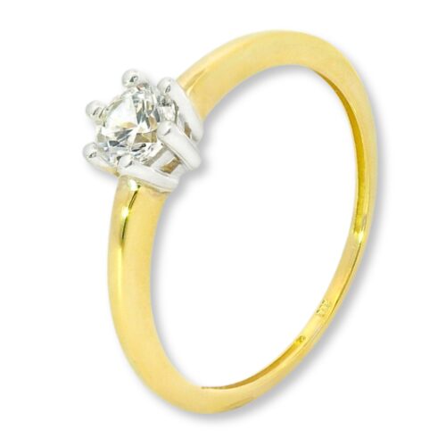 Ring, Verlobungsring, Goldring, Gelbgold, Zirkonia, Goldschmuck, Goldwerkstatt, Schmuck und Trauringe, Neuötting, Altötting
