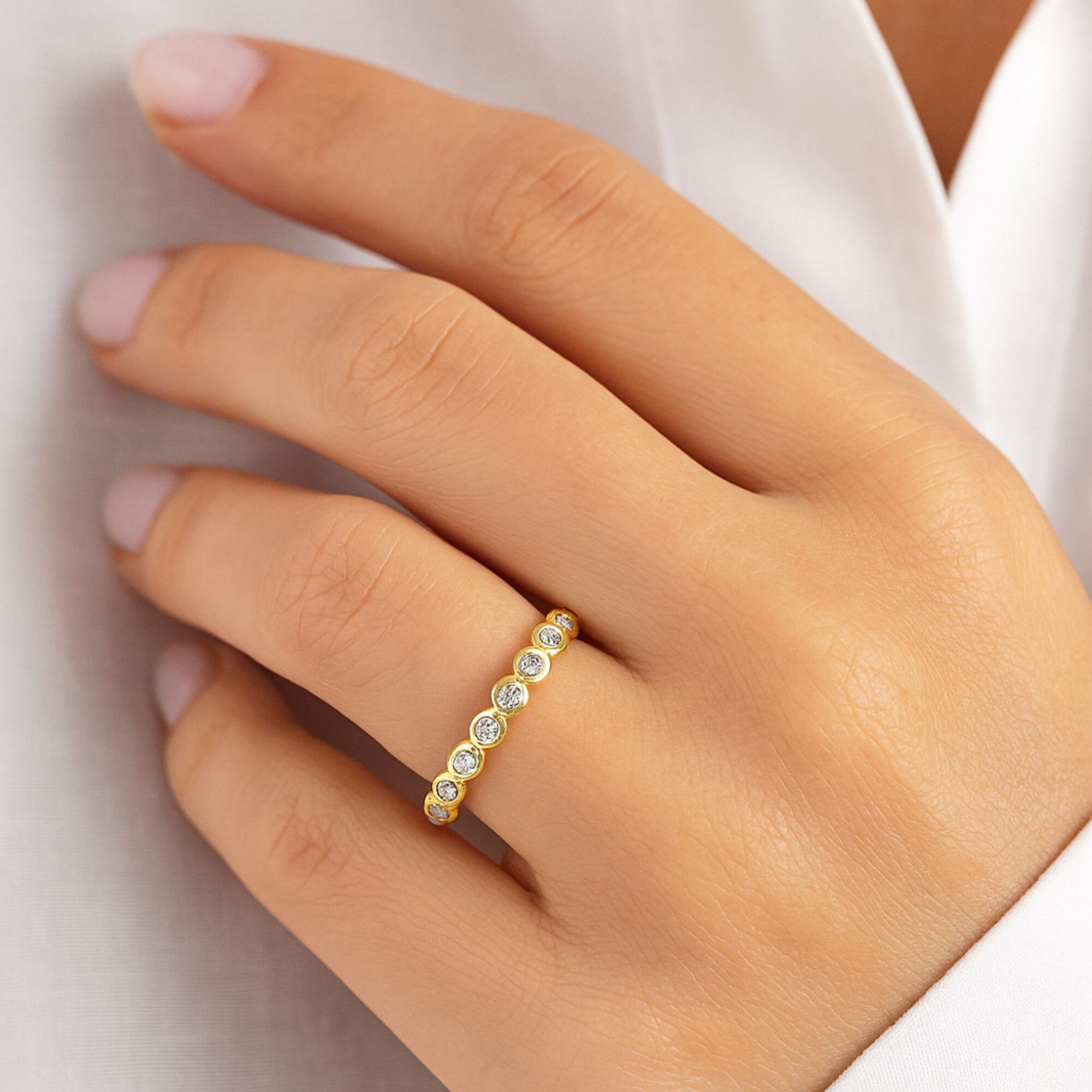 Ring, Beisteckring, Verlobungsring, Goldring, Gelbgold, Zirkonia, Goldschmuck, Goldwerkstatt, Schmuck und Trauringe, Neuötting, Altötting