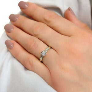 Ring, Verlobungsring, Goldring, Gelbgold, Zirkonia, Goldschmuck, Goldwerkstatt, Schmuck und Trauringe, Neuötting, Altötting