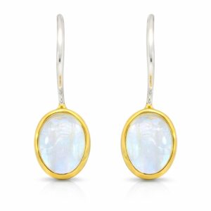 Ohrhänger, Ohrringe, Silber 925, vergoldet, Mondstein, Silberschmuck, Goldwerkstatt Schmuck & Trauringe, Neuötting, Altötting