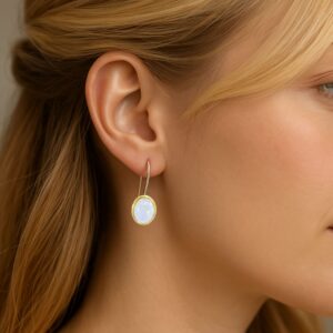 Ohrhänger, Ohrringe, Silber 925, vergoldet, Mondstein, Silberschmuck, Goldwerkstatt Schmuck & Trauringe, Neuötting, Altötting