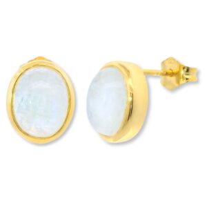 Ohrstecker, Ohrringe, Silber 925, vergoldet, Mondstein, Silberschmuck, Goldwerkstatt Schmuck & Trauringe, Neuötting, Altötting