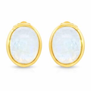 Ohrstecker, Ohrringe, Silber 925, vergoldet, Mondstein, Silberschmuck, Goldwerkstatt Schmuck & Trauringe, Neuötting, Altötting