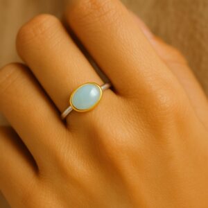 Ring, Silber 925, vergoldet, Aquamarine, Schmuck, Silberschmuck, Goldwerkstatt Schmuck und Trauringe, Neuötting, Altötting, Geschenk, Lieblingsmensch