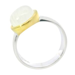 Ring, Silber 925, vergoldet, Mondstein, Schmuck, Silberschmuck, Goldwerkstatt Schmuck und Trauringe, Neuötting, Altötting, Geschenk, Lieblingsmensch