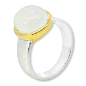 Ring, Silber 925, vergoldet, Mondstein, Schmuck, Silberschmuck, Goldwerkstatt Schmuck und Trauringe, Neuötting, Altötting, Geschenk, Lieblingsmensch