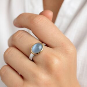 Ring, Silber 925, vergoldet, Mondstein, Schmuck, Silberschmuck, Goldwerkstatt Schmuck und Trauringe, Neuötting, Altötting, Geschenk, Lieblingsmensch