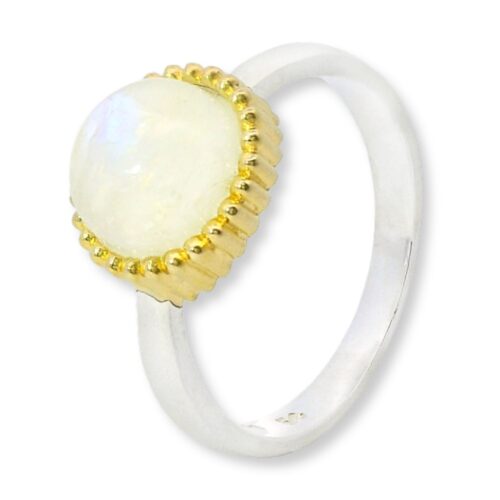 Ring, Silber 925, vergoldet, Mondstein, Schmuck, Silberschmuck, Goldwerkstatt Schmuck und Trauringe, Neuötting, Altötting, Geschenk, Lieblingsmensch