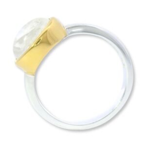 Ring, Silber 925, vergoldet, Mondstein, Schmuck, Silberschmuck, Goldwerkstatt Schmuck und Trauringe, Neuötting, Altötting, Geschenk, Lieblingsmensch