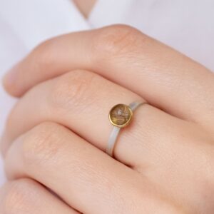 Ring, Silber 925, vergoldet, Goldrutilquarz, Schmuck, Silberschmuck, Goldwerkstatt Schmuck und Trauringe, Neuötting, Altötting, Geschenk, Lieblingsmensch