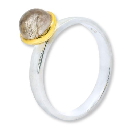 Ring, Silber 925, vergoldet, Goldrutilquarz, Schmuck, Silberschmuck, Goldwerkstatt Schmuck und Trauringe, Neuötting, Altötting, Geschenk, Lieblingsmensch