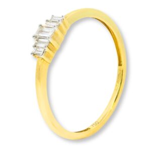 Ring, Verlobungsring, Goldring, Gelbgold, Baguetteschliff, Diamantschmuck, Goldschmuck, Goldwerkstatt, Schmuck und Trauringe, Neuötting, Altötting