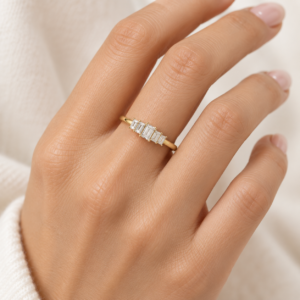 Ring Gelbgold 750 mit Diamanten – Bild 2